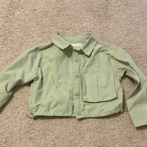 Zara Mint Green Cropped Shirt